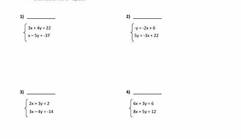 Systems Of Equations Practice Worksheet