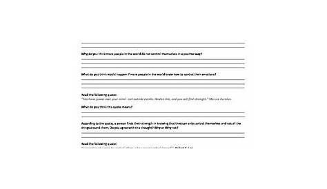 self-control worksheets for adults