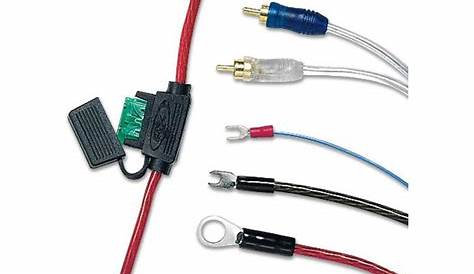 EFX 250-Watt Amp Wiring Kit 10-gauge power cable, with patch cord at