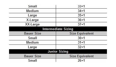 goalie pants size chart