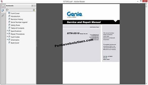 Genie Forklifts Service Manuals [10.2019] Complete Set - PerDieselSolutions