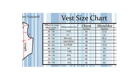 life vest sizing chart