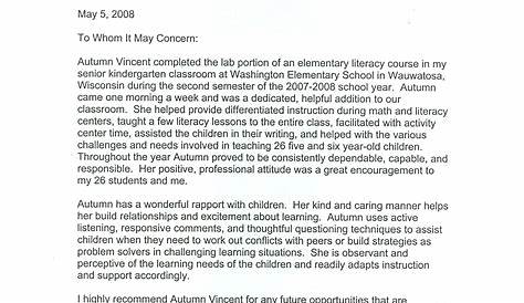 sample teacher of the year recommendation letter