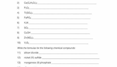 worksheet naming molecular compounds