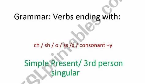 verbs ending with sh