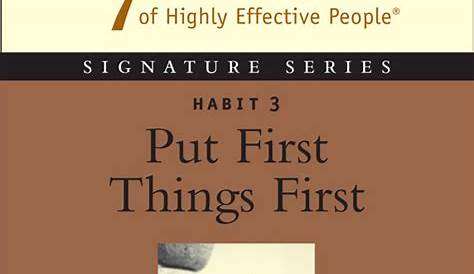 habit 3 first things first worksheets