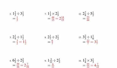 5th Grade Math Worksheets Mixed Numbers