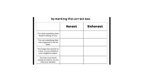 printable honesty worksheets pdf