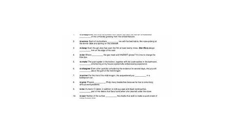 Subject-Verb Agreement Worksheet for 5th - 6th Grade | Lesson Planet