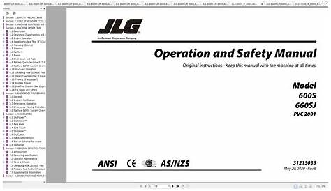 JLG Boom Lift 600S,660SJ,600SJ Operation, Service & Parts Manuals