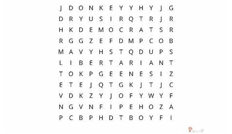 Political Parties | Free Word Search Puzzle Worksheets | Happi Papi