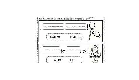 sight word want worksheets