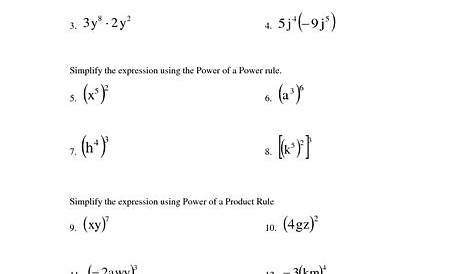 laws of exponents worksheet with answers