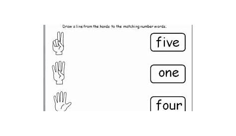 matching numbers to words worksheet