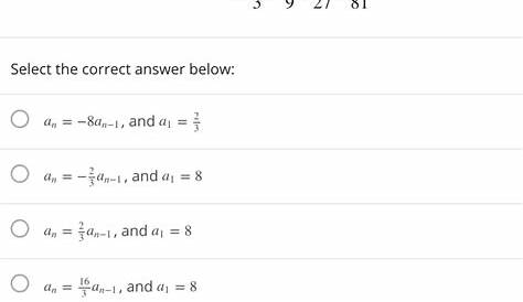 recursive formula for geometric sequence worksheets