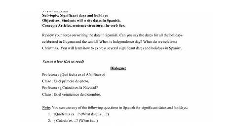 Grade 7 - Worksheets - Spanish
