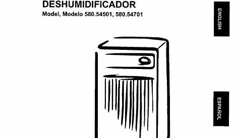 Kenmore Dehumidifier 580.54701 User Guide | ManualsOnline.com