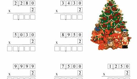 Printable Christmas Multiplication Worksheet For Grade 4 Math Students