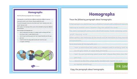 homographs practice worksheet