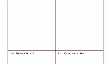 Worksheet Solving Equations With Variables On Both Sides Free