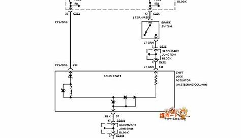 Mazda 94THUNDERB shift interlock circuit - 555_Circuit - Circuit