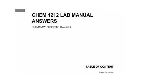 Chem 1212 lab manual answers by Theresa - Issuu
