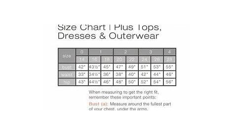 size chart for maurices