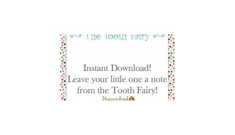 FREE Note From the Tooth Fairy Printable | Free Homeschool Deals