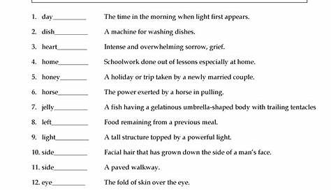 Nouns Pictures Worksheets