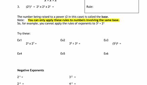 i love exponents worksheets