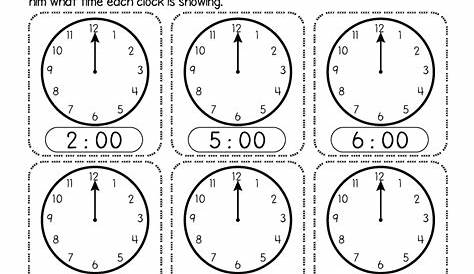reading a clock worksheets