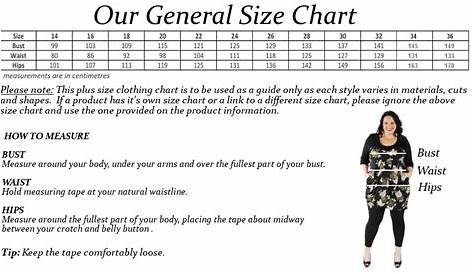 Size Chart | WRAP Plus Size Clothing