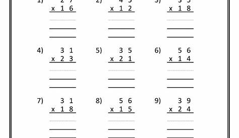 3 digit multiplication worksheets - multiplication