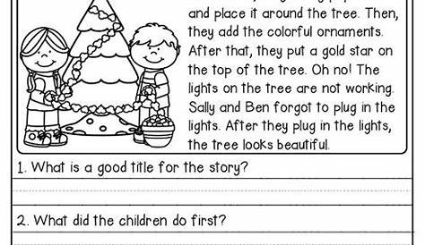 first grade reading comprehension free worksheet | rxuxa in 2020 | 1st