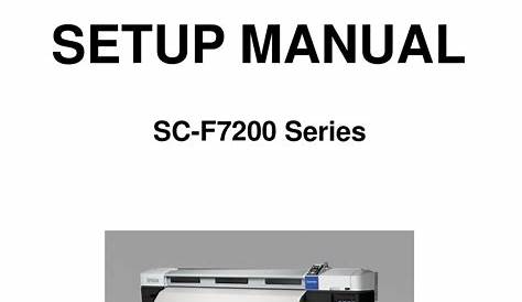 EPSON SC-F7200 SERIES SETUP MANUAL Pdf Download | ManualsLib