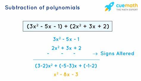 subtracting polynomials step by