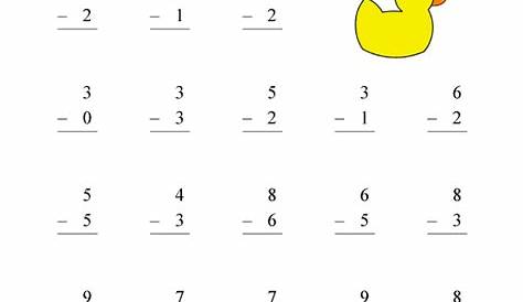 subtraction within 10 worksheets