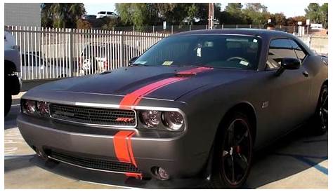 Matte Dark Gray Dodge Challenger with Mopar Stripes - YouTube