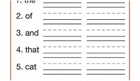 1st Grade Spelling Lists Worksheet for 1st Grade | Lesson Planet