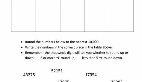 4th Grade Math Worksheets: Reading, Writing and Rounding BIG Numbers