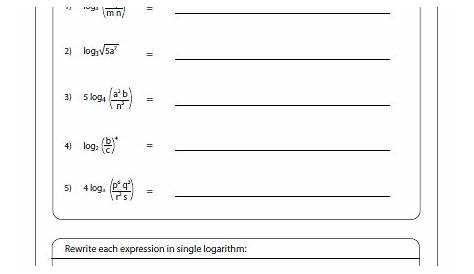 Properties Of Logarithms Worksheet Answers - Properties Of Logarithms