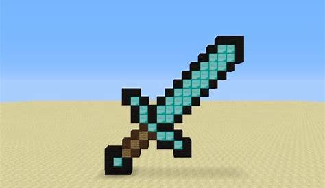 Minecraft Diamond Sword Pixel Art - DIY