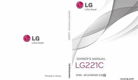 LG LG221C CELL PHONE OWNER'S MANUAL | ManualsLib