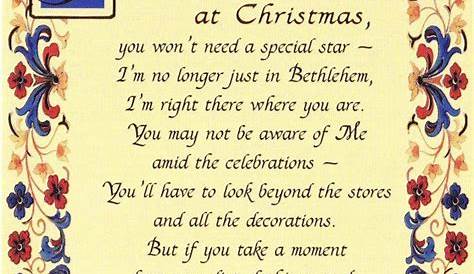 an old fashioned christmas card with the poem you look for me at christmas