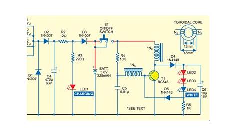 Build a Rechargeable Torch Based on White LED | Super Circuit Diagram