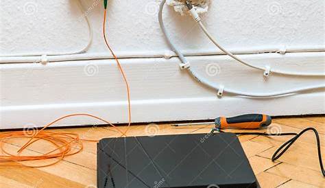Fiber Optic Installation at Home Square Image Stock Photo - Image of