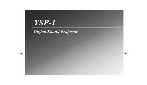 Yamaha YSP-1 Owners Manual | Manualzz
