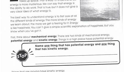 work energy and power worksheets answer key