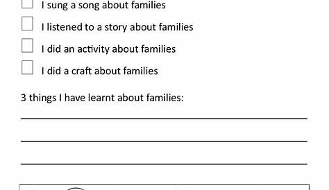 My Family Worksheet | Word family worksheets, Kindergarten worksheets