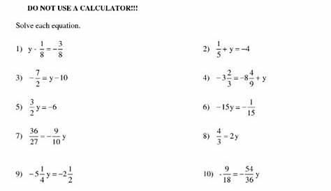 linear equations with fractions worksheet